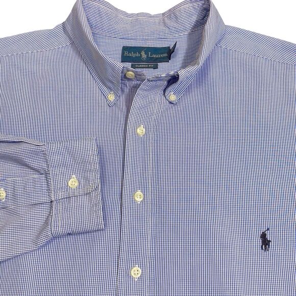Ralph Lauren Other - Ralph Lauren Shirt 3XLT Tall Blue White Gingham Check Long Sleeve Button Down